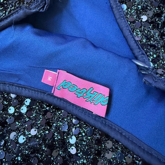 Edikted Kiara Navy Sequin Mini Dress - Picture 4 of 5